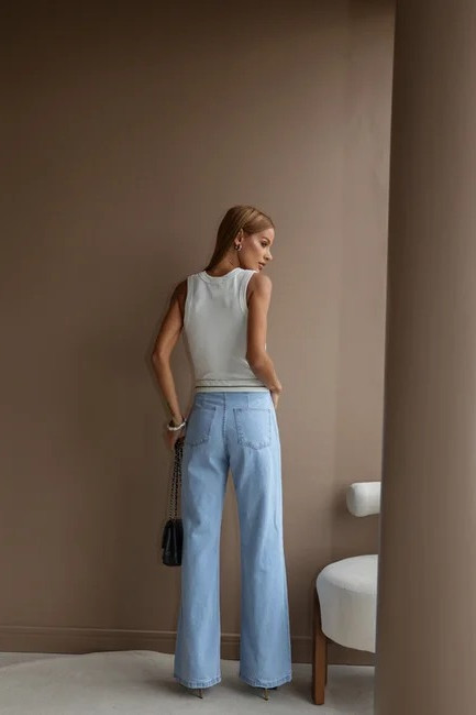 CALÇA WIDE LEG RAFA JEANS - LAVAGEM CLARA