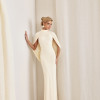 VESTIDO REBECA LONGO CAPA - CREME