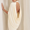 VESTIDO REBECA LONGO CAPA - CREME