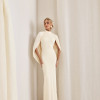 VESTIDO REBECA LONGO CAPA - CREME