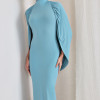 VESTIDO REBECA LONGO CAPA - AZUL SKY