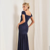 VESTIDO ELEONORA LONGO FRANZIDO - AZUL MARINHO