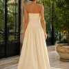 VESTIDO CECILIA BUSTO DRAPEADO JERSEY T.Q.C - VANILLA