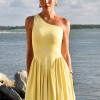 VESTIDO VALENTINA JERSEY UM OMBRO - AMARELO