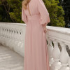 VESTIDO ELISABETE MANGA LONGA CHIFFON - ROSÉ