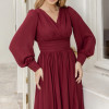 VESTIDO ELISABETE MANGA LONGA CHIFFON - VINHO