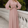 VESTIDO ELISABETE MANGA LONGA CHIFFON - ROSÉ