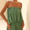 VESTIDO JUJU LONGO BLUSÊ DRAPEADO - VERDE