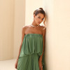 VESTIDO JUJU LONGO BLUSÊ DRAPEADO - VERDE