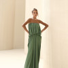 VESTIDO JUJU LONGO BLUSÊ DRAPEADO - VERDE