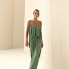 VESTIDO JUJU LONGO BLUSÊ DRAPEADO - VERDE