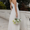 VESTIDO LONGO ROMANA UM OMBRO COM FLOR - OFF WHITE