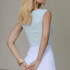 BLUSA REGATA EDNA CANELADA - AZUL CLARO