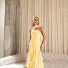 VESTIDO MEDELLÍN BABADOS CHOKER - AMARELO MANTEIGA