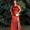 VESTIDO DE FESTA OTTAVIA ALFAIATARIA PRADA - TERRACOTA