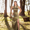 VESTIDO DE FESTA OTTAVIA ALFAIATARIA PRADA - VERDE OLIVA