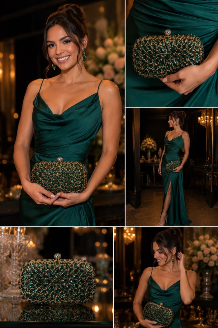 CLUTCH FESTA EXPLENDORE PEDRARIA - VERDE