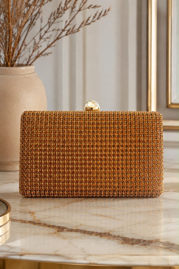 CLUTCH FRANÇA PEDRARIA - DOURADA