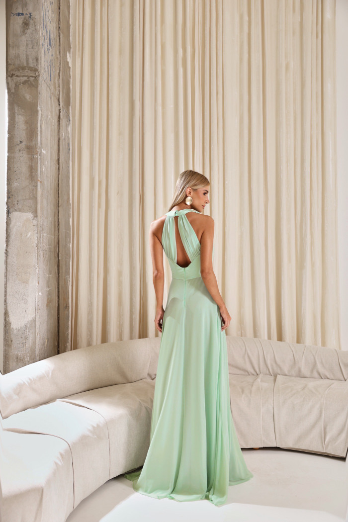 VESTIDO DUBLIN LONGO GOLA BOBA - VERDE MENTA