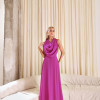 VESTIDO DUBLIN LONGO GOLA BOBA - FÚCSIA