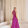 VESTIDO DUBLIN LONGO GOLA BOBA - FÚCSIA