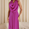 VESTIDO DUBLIN LONGO GOLA BOBA - FÚCSIA