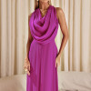 VESTIDO DUBLIN LONGO GOLA BOBA - FÚCSIA