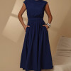 VESTIDO GENOVA MIDI - AZUL MARINHO