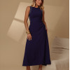 VESTIDO GABRIELA MIDI DETALHE PESPONTADO CAVADO - AZUL