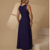 VESTIDO GABRIELA MIDI DETALHE PESPONTADO CAVADO - AZUL