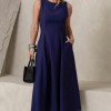 VESTIDO MADRID MIDI RODADO - AZUL MARINHO