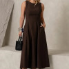 VESTIDO MADRID MIDI RODADO - MARROM