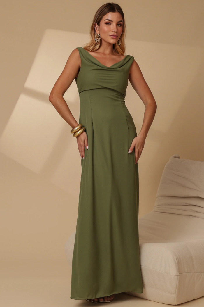 VESTIDO MANUELA LONGO DEGAGÊ - VERDE