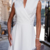 VESTIDO SASHA MIDI DECOTE TRANSPASSADO - OFF WHITE