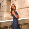 CONJUNTO THALITA COLETE E CALÇA BAREL JEANS - LAVAGEM ESCURO