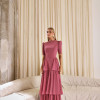 VESTIDO CHARLOTE LONGO CAMADAS - ROSÉ