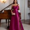 VESTIDO ANALU ZIBELINE BUSTO PAETÊ TIRAS COSTAS - FÚCSIA