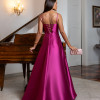 VESTIDO ANALU ZIBELINE BUSTO PAETÊ TIRAS COSTAS - FÚCSIA