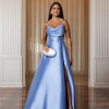 VESTIDO ANALU ZIBELINE BUSTO PAETÊ TIRAS COSTAS - AZUL SERENITY