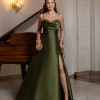 VESTIDO ANALU ZIBELINE BUSTO PAETÊ TIRAS COSTAS - VERDE OLIVA