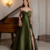 VESTIDO ANALU ZIBELINE BUSTO PAETÊ TIRAS COSTAS - VERDE OLIVA