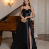 VESTIDO ANALU ZIBELINE BUSTO PAETÊ TIRAS COSTAS - PRETO