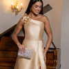 VESTIDO DE FESTA CLÁUDIA ZIBELINE UM OMBRO FLOR - CHAMPAGNE