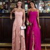 VESTIDO LIBIA CREPE BABADOS - FÚCSIA