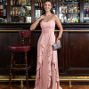 VESTIDO LIBIA CREPE BABADOS - ROSÉ