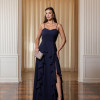 VESTIDO LIBIA CREPE BABADOS - AZUL MARINHO