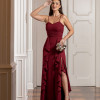 VESTIDO LIBIA CREPE BABADOS - MARSALA