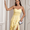 VESTIDO LIBIA CREPE BABADOS - AMARELO