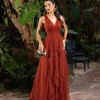 VESTIDO LUIZA TULE SAIA CAMADAS - TERRACOTA