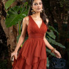 VESTIDO LUIZA TULE SAIA CAMADAS - TERRACOTA